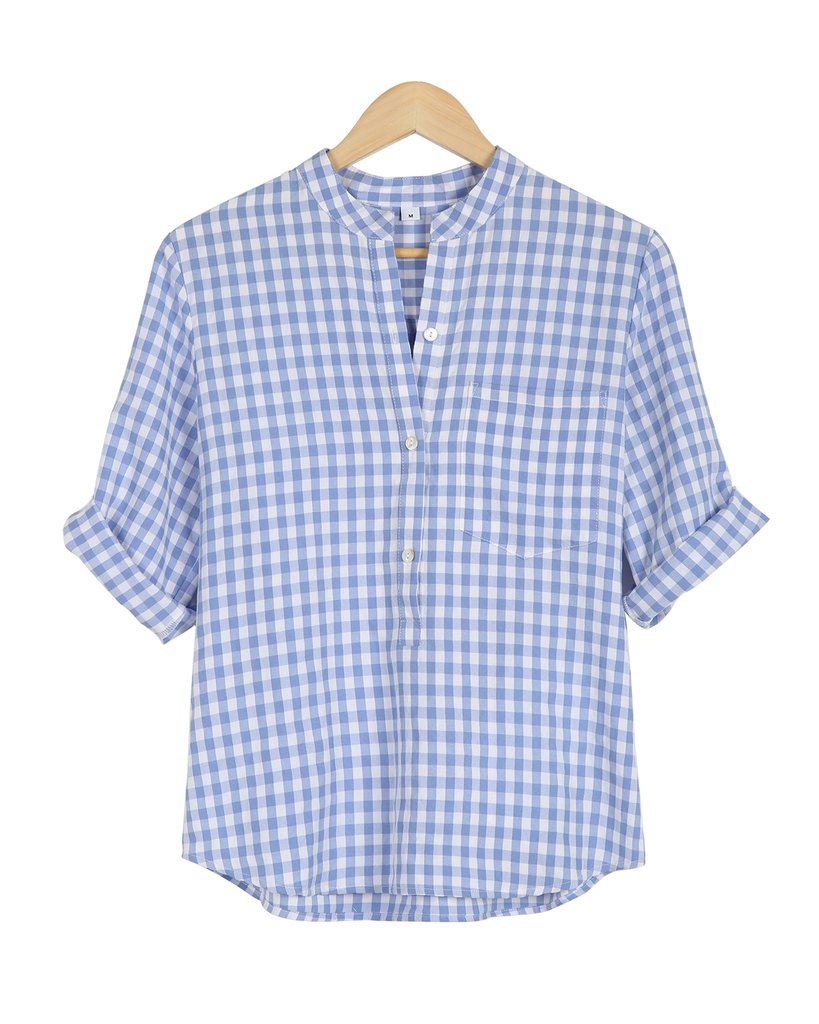Preppy Plaid Print Short Sleeve Shirt