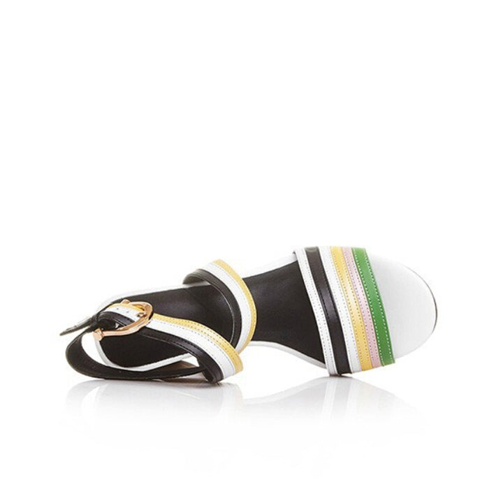Stitching color open-toed sandals