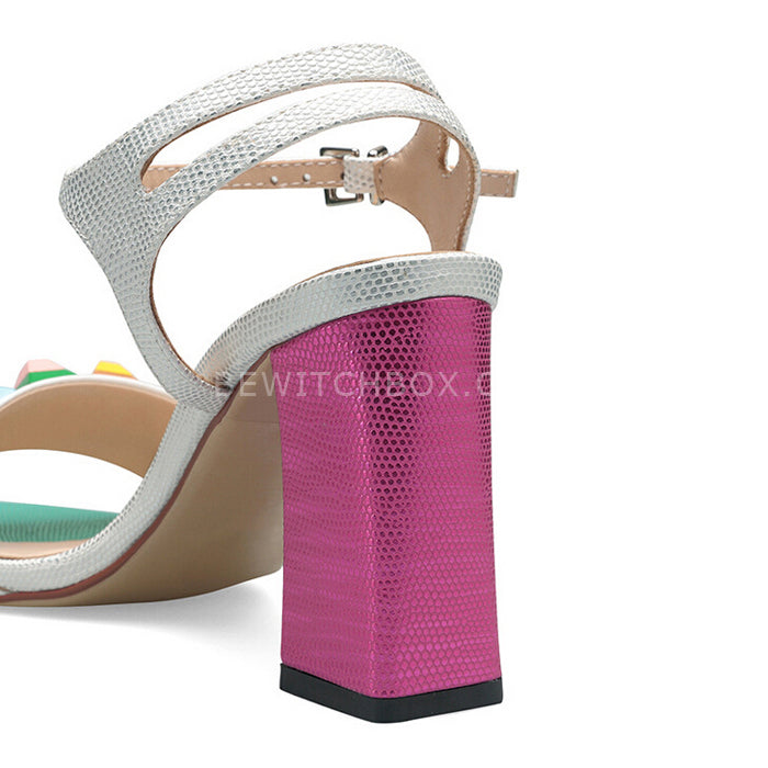 Oxfords high-heeled shoes with chunky heels