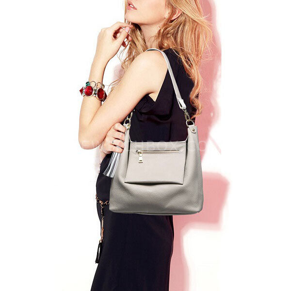 White Tassel Pendant Shoulder Bag