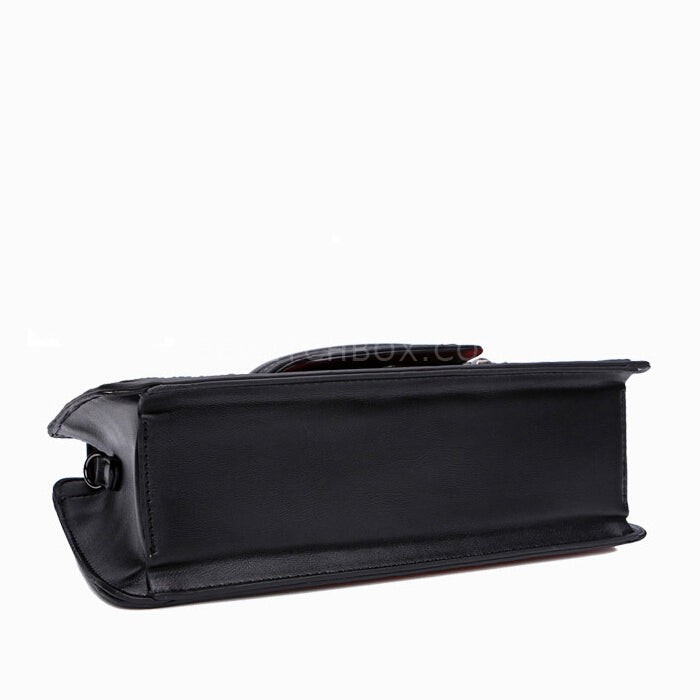 The crocodile grain handbag with printed