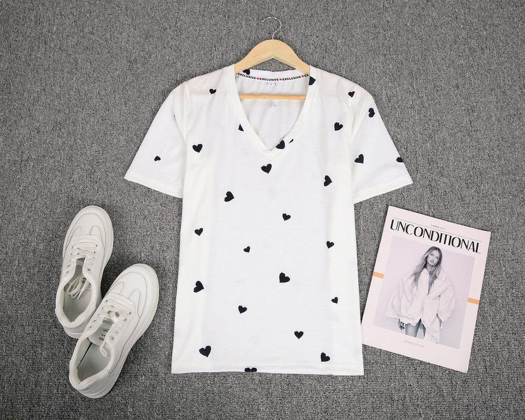 Casual V-Neck Short Sleeve Top