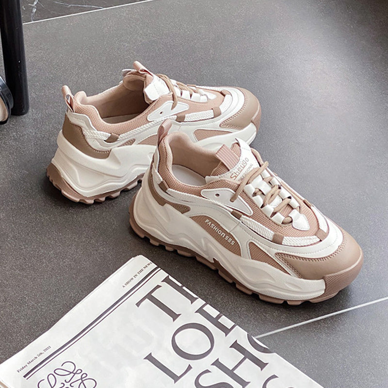 Women's Color Block Platform Casual Sneakers