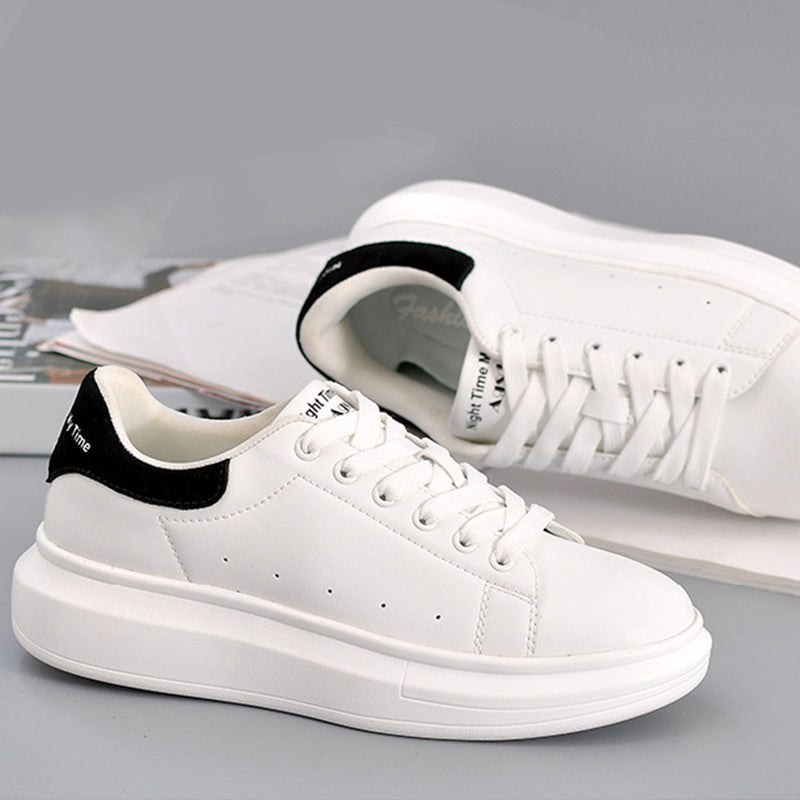 Women's White Platform Leather Shoes