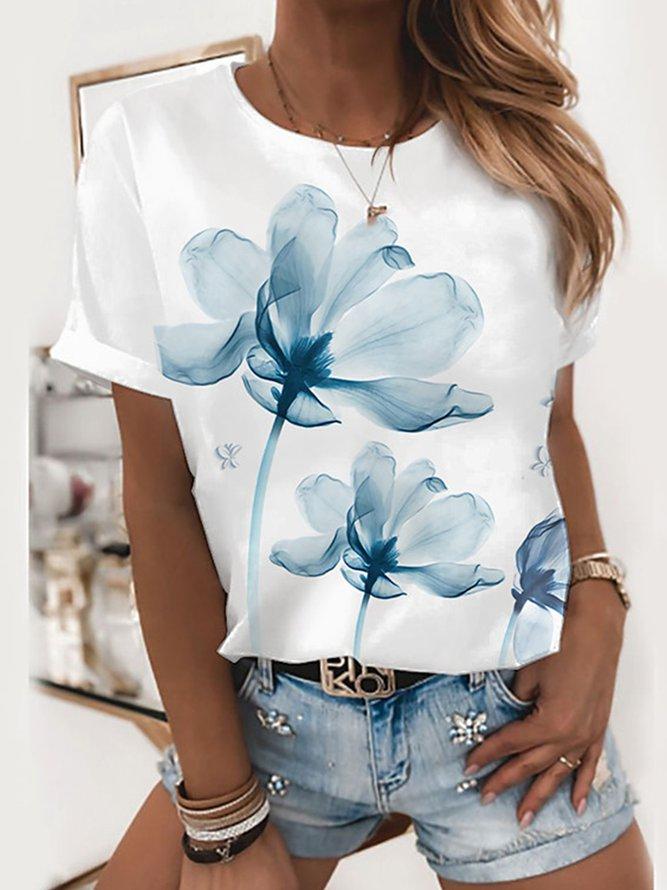 Elegant Print Short Sleeve Top