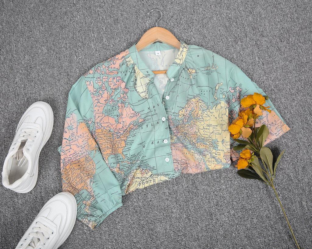 How Worldly Globe Print Shirt