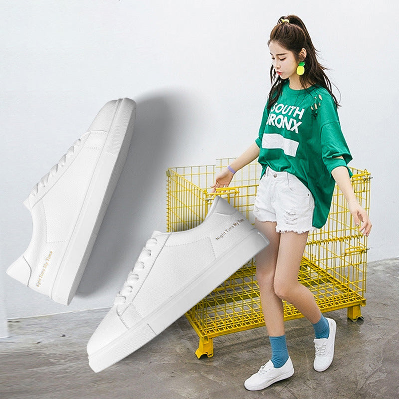 Women's White Platform Leather Shoes