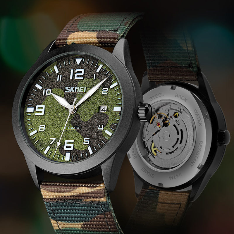 Men's Nylon Band Camo Automatic Mechanical Watch