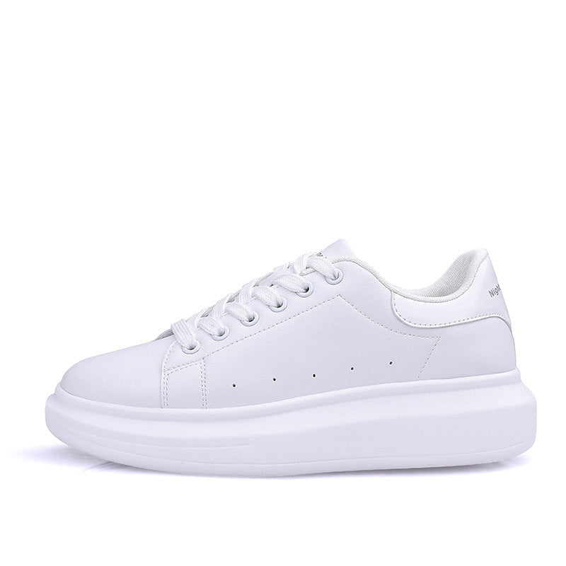Women's White Platform Leather Shoes