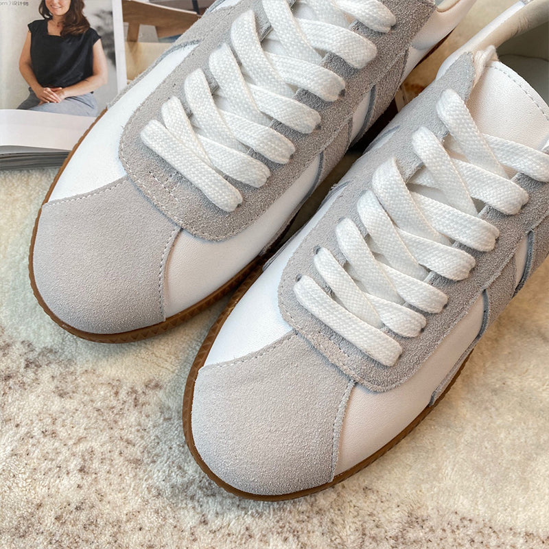 Women's Grey & White Nubuck Casual Sneakers