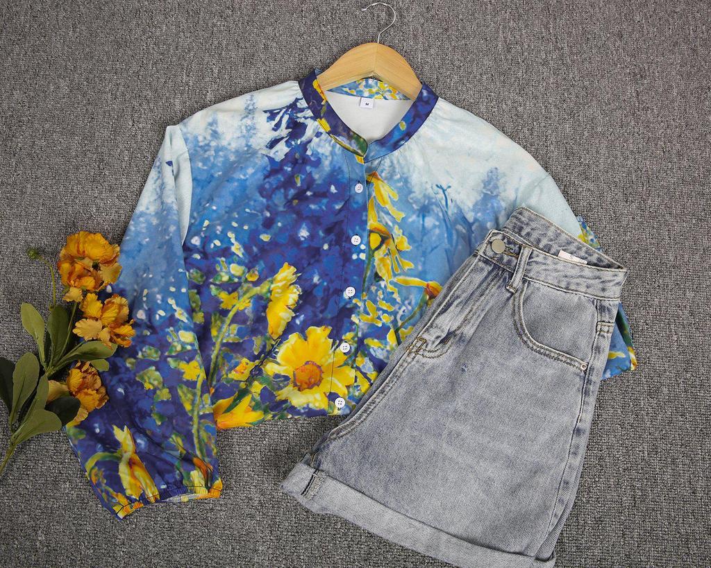 Attractive Print Button Front Closure Shirt