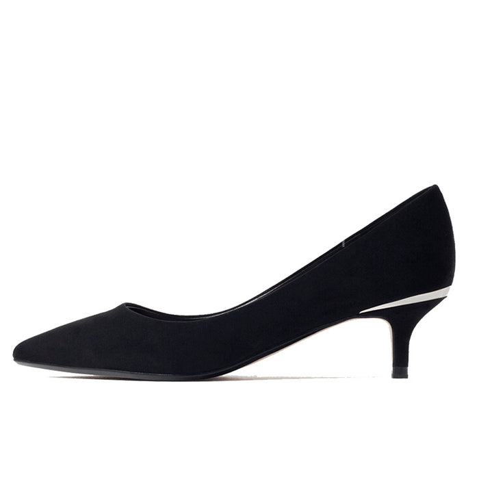 Pure color midi high-heeled shoes