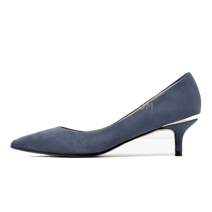 Pure color midi high-heeled shoes