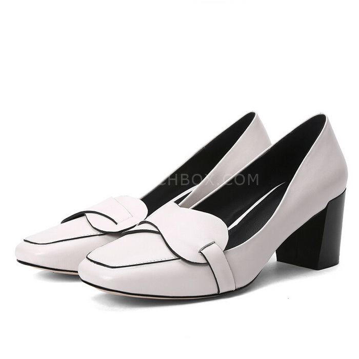 Pointed Block Heels Shoes