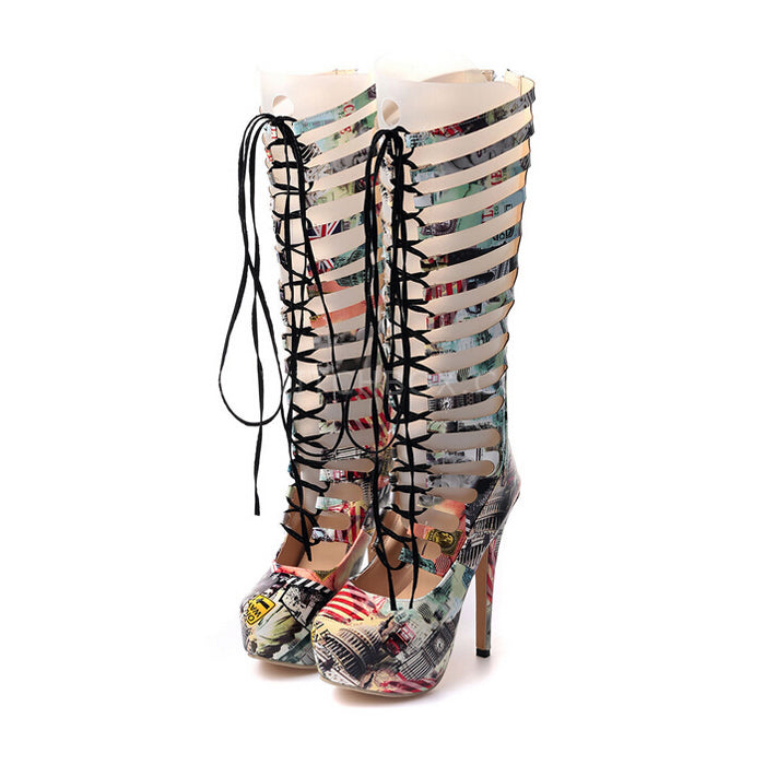 Bow High heeled boots