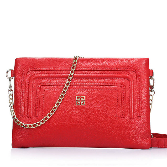 Chain is pure color one shoulder hand bag